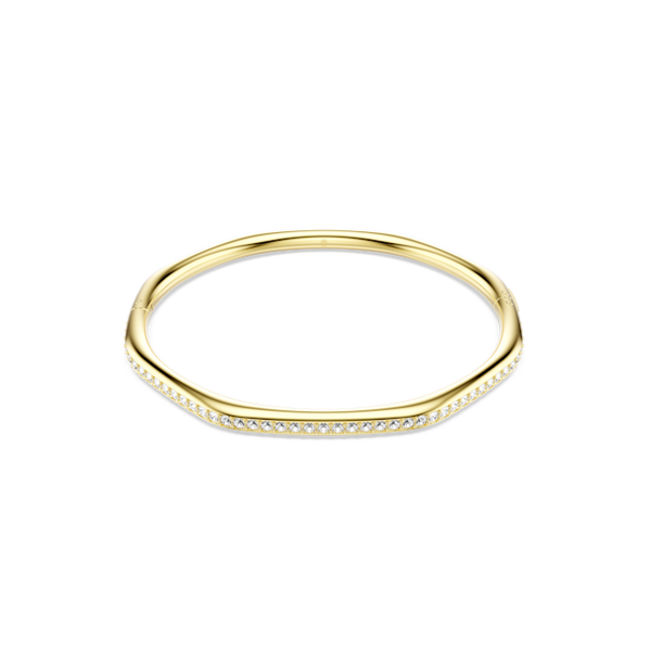 Swarovski Dextera Bangle Octagon Shape, Round Cut, White, Gold Plated
