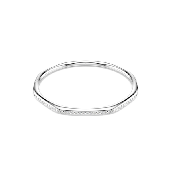 Swarovski Dextera Bangle Octagon Shape, Round cut, White, Rhodium plated
