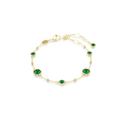 Swarovski Imber Green Round Cut Bracelet Gold Plated