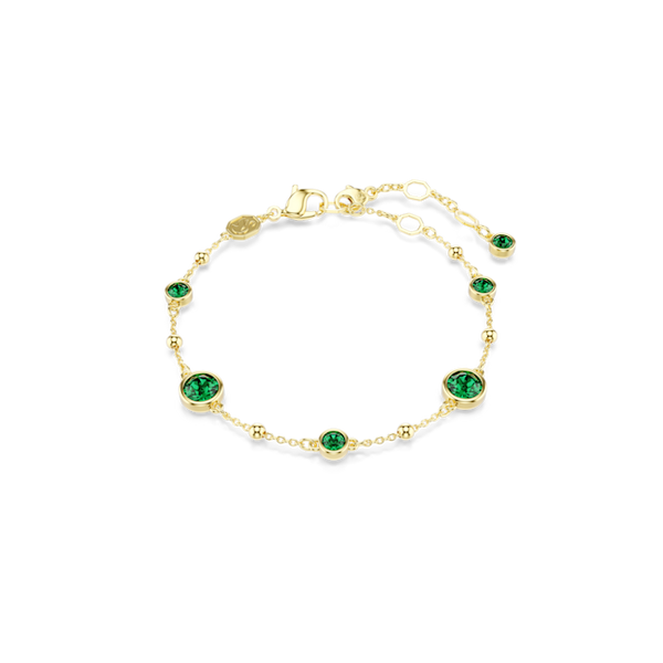 Swarovski Imber Green Round Cut Bracelet Gold Plated