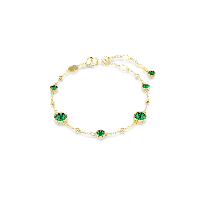 Swarovski Imber Green Round Cut Bracelet Gold Plated