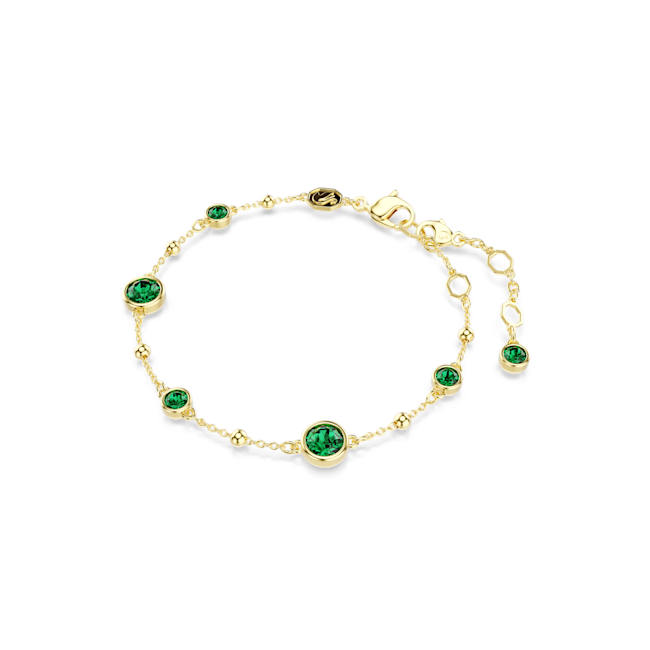 Swarovski Imber Green Round Cut Bracelet Gold Plated