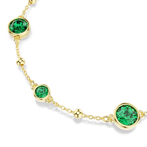 Swarovski Imber Green Round Cut Bracelet Gold Plated