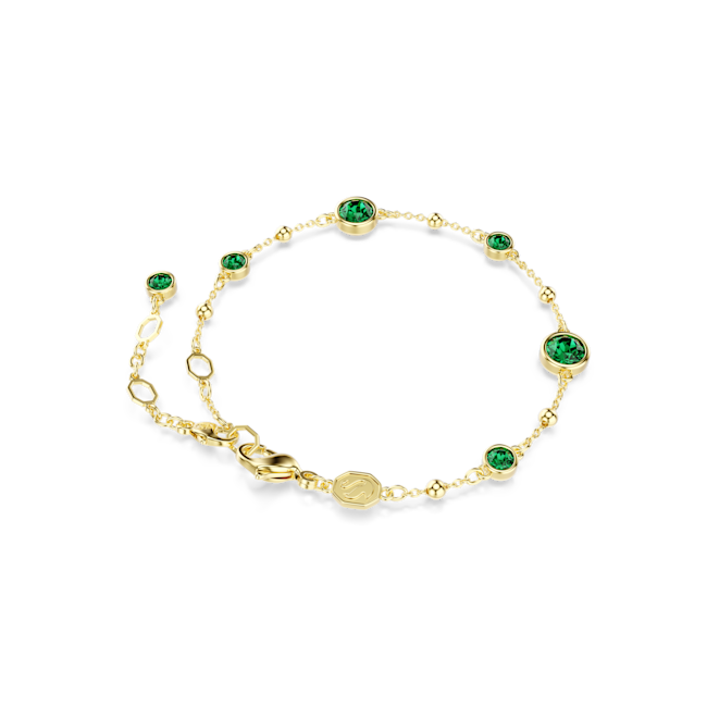 Swarovski Imber Green Round Cut Bracelet Gold Plated