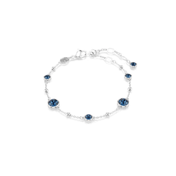 Swarovski Imber Bracelet Round Cut, Blue, Rhodium Plated
