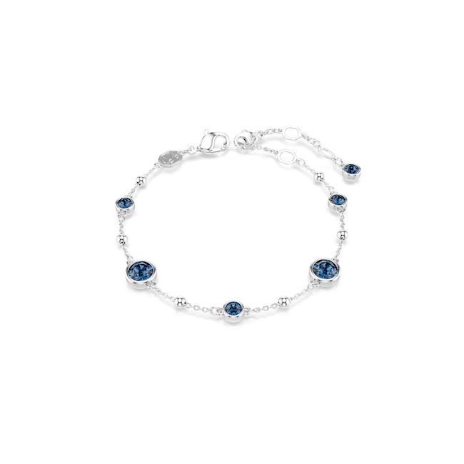 Swarovski Imber Bracelet Round Cut, Blue, Rhodium Plated