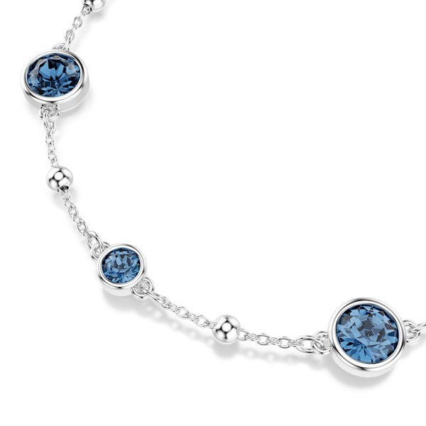 Swarovski Imber Bracelet Round Cut, Blue, Rhodium Plated