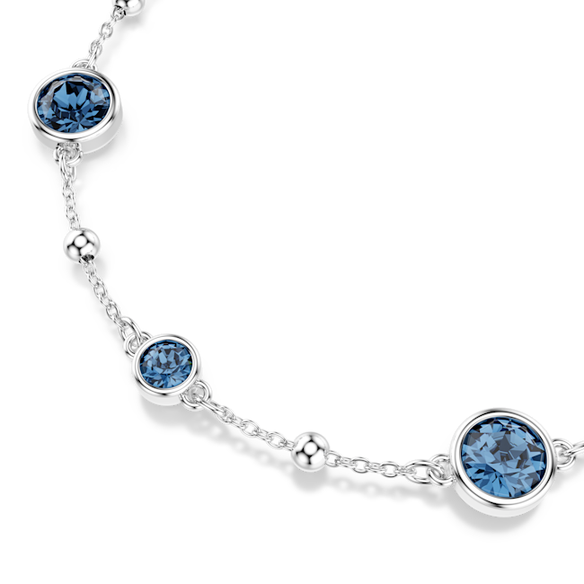 Swarovski Imber Bracelet Round Cut, Blue, Rhodium Plated