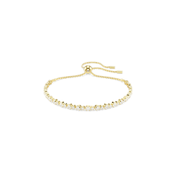 Swarovski Matrix Tennis Bracelet Round Cut, White, Gold-tone Plated