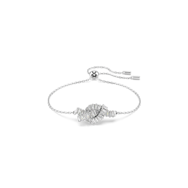 Swarovski Matrix Baguette Cut Knot Bracelet Rhodium Plated