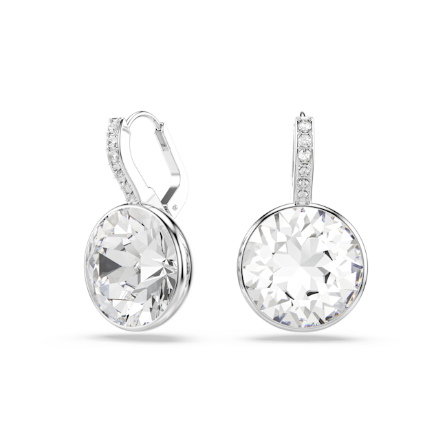 The Swarovski Matrix Drop Round Cut Crystal Earrings, a clear rhodium plated earring from Swarovski, available at OD’s Jewellers in St Helens