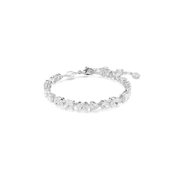 Close-up of the Swarovski Mesmera bracelet showcasing its mixed-cut crystals and rhodium-plated setting.
