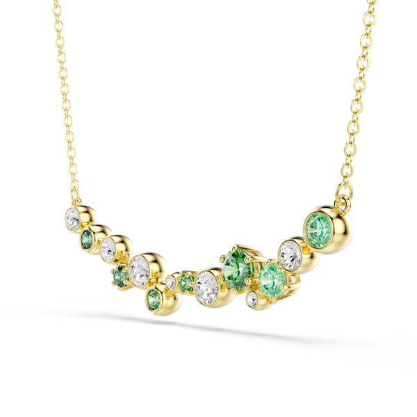 Swarovski Constella Necklace Mixed Cuts, Green, Gold Plated