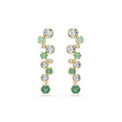 Swarovski Constella Green Drop Earrings Gold Plated