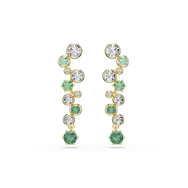 Swarovski Constella Green Drop Earrings Gold Plated