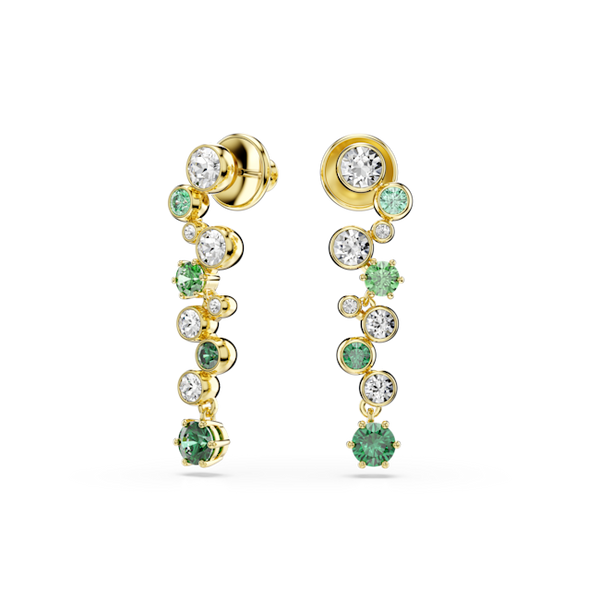 Swarovski Constella Green Drop Earrings Gold Plated
