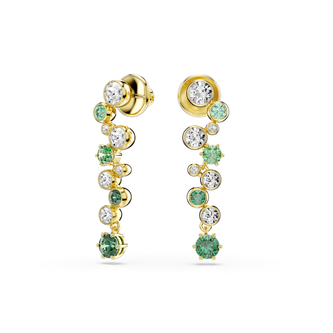 Swarovski Constella Green Drop Earrings Gold Plated