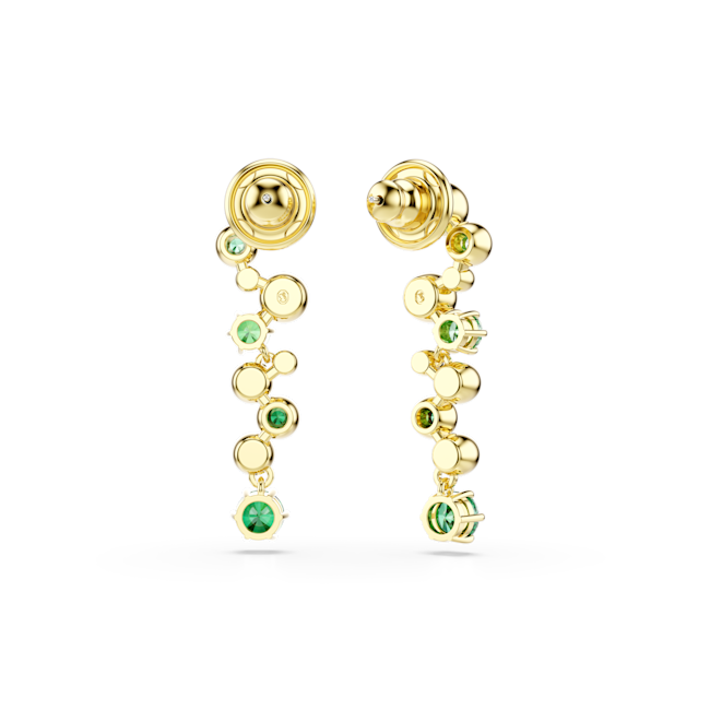 Swarovski Constella Green Drop Earrings Gold Plated