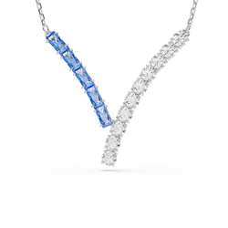 Swarovski Matrix Pendant Mixed cuts, Blue, Rhodium plated