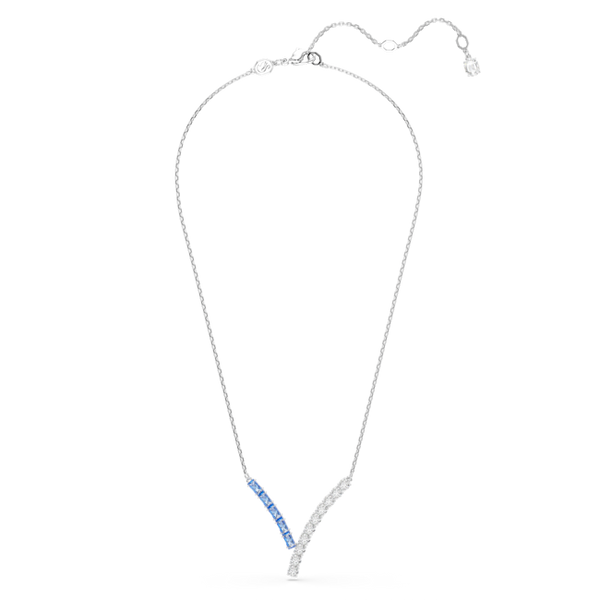 Swarovski Matrix Pendant Mixed cuts, Blue, Rhodium plated