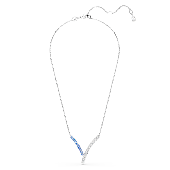 Swarovski Matrix Pendant Mixed cuts, Blue, Rhodium plated