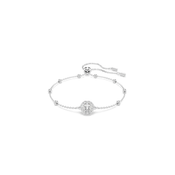 Swarovski Una Angelic Round Cut White Bracelet, Rhodium plated