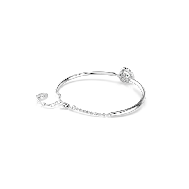 Swarovski Dextera Bangle Round Cut, White, Rhodium plated