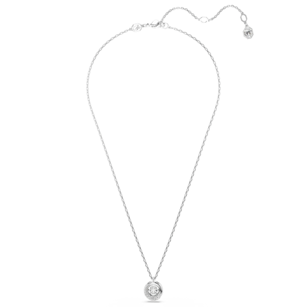 Swarovski Dextera Pendant Round Cut, White, Rhodium Plated