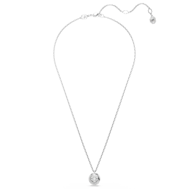Swarovski Dextera Pendant Round Cut, White, Rhodium Plated