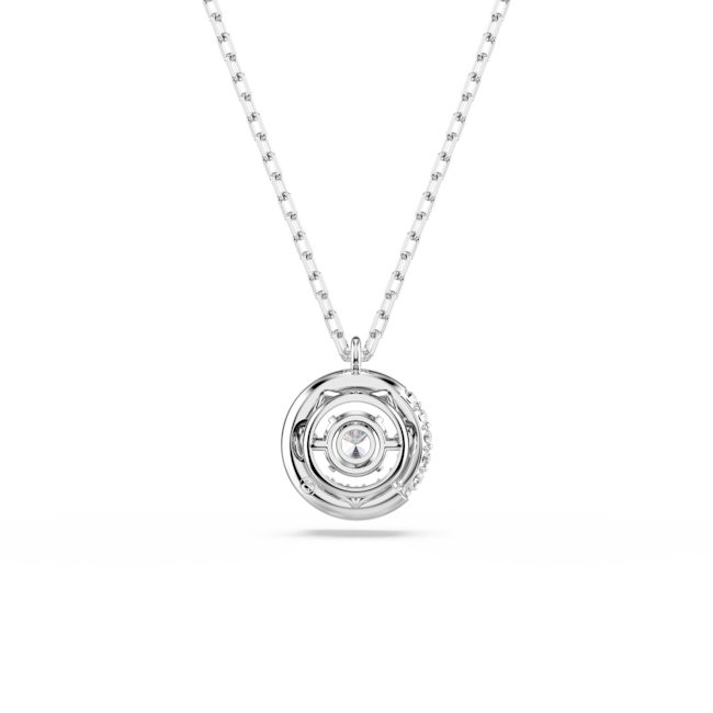 Swarovski Dextera Pendant Round Cut, White, Rhodium Plated