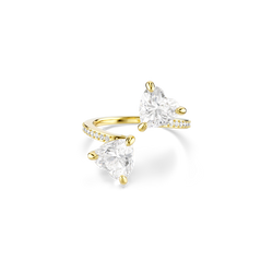 The Swarovski Mesmera Attract Open Heart Ring, a gold plated ring from Swarovski, available at OD’s Jewellers in St Helens