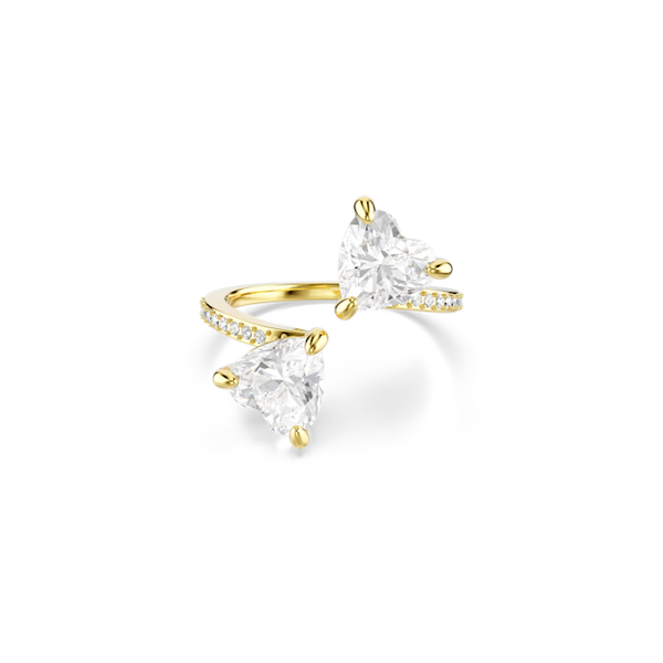 Swarovski Mesmera Attract Open Heart Cut Ring Gold Plated