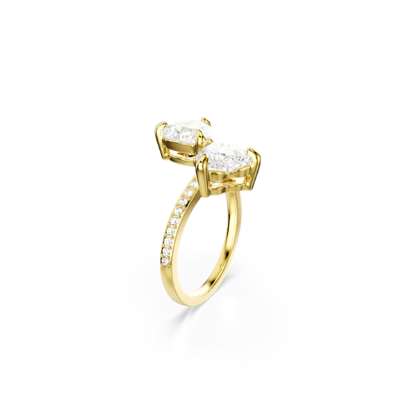 Swarovski Mesmera Attract Open Heart Cut Ring Gold Plated