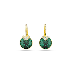 Swarovski Bella V Green Drop Earrings Gold Plated