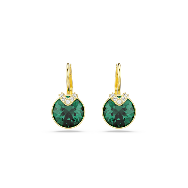 Swarovski Bella V Green Drop Earrings Gold Plated