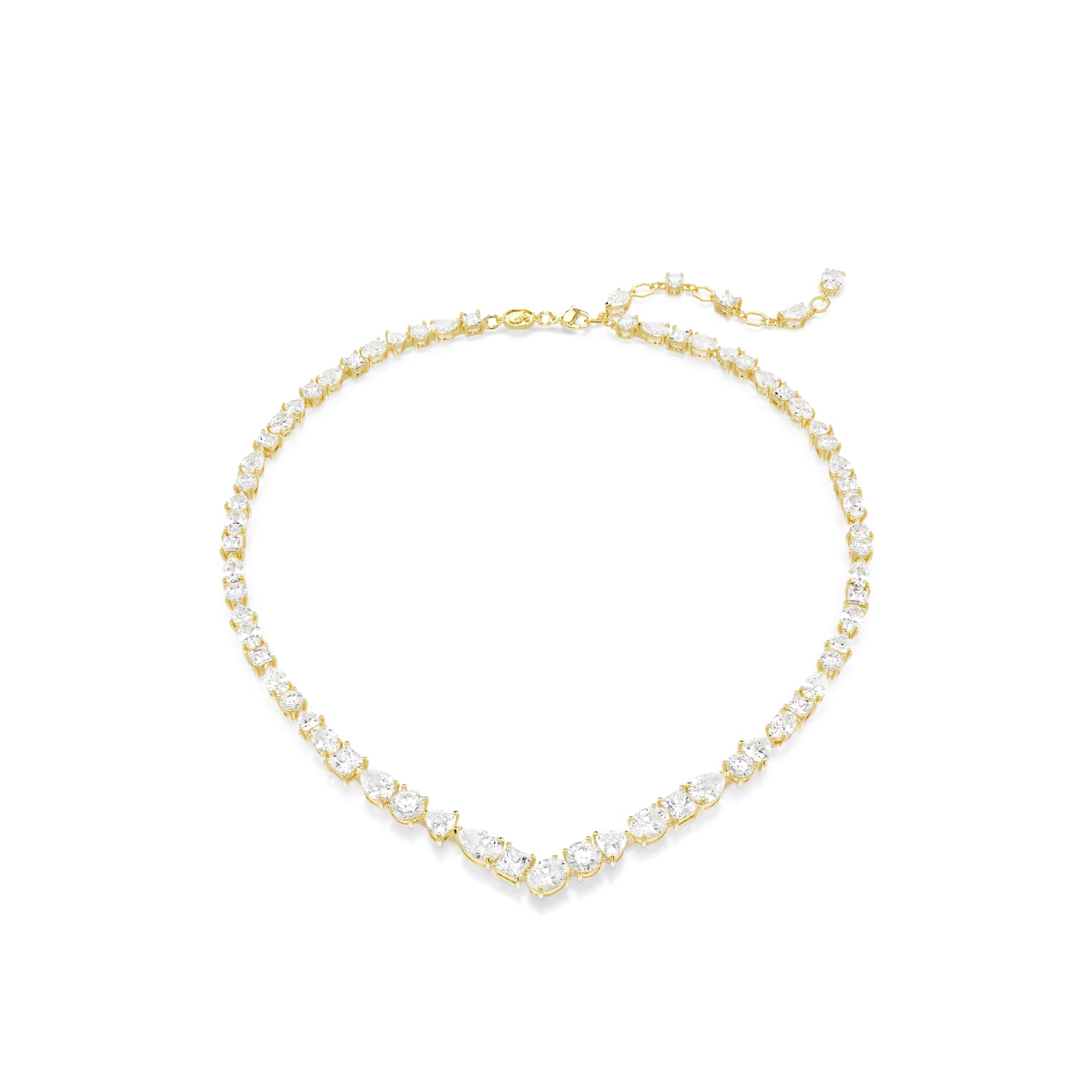 Swarovski Mesmera Mixed Cuts Crystal Necklace Gold Plated