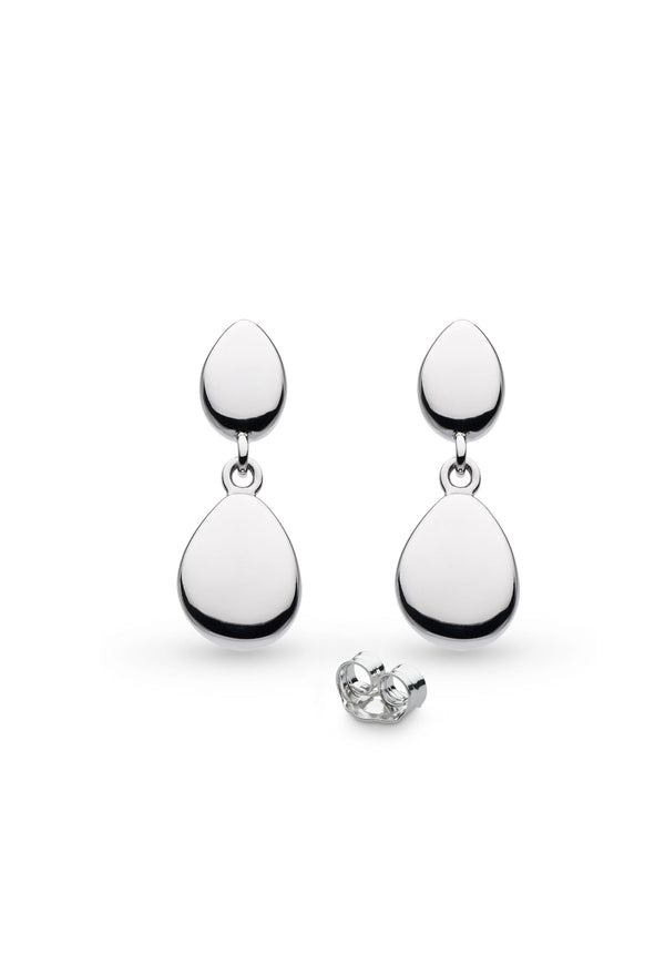 Kit Heath Coast Pebble Stud With Silver Droplet Earrings in Silver