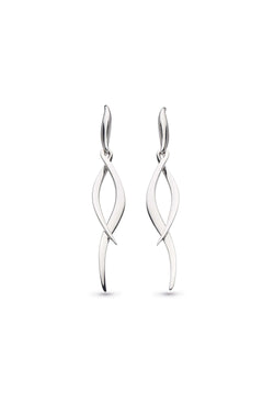 Kit Heath Entwine Twine Twist Drop Earrings in Silver