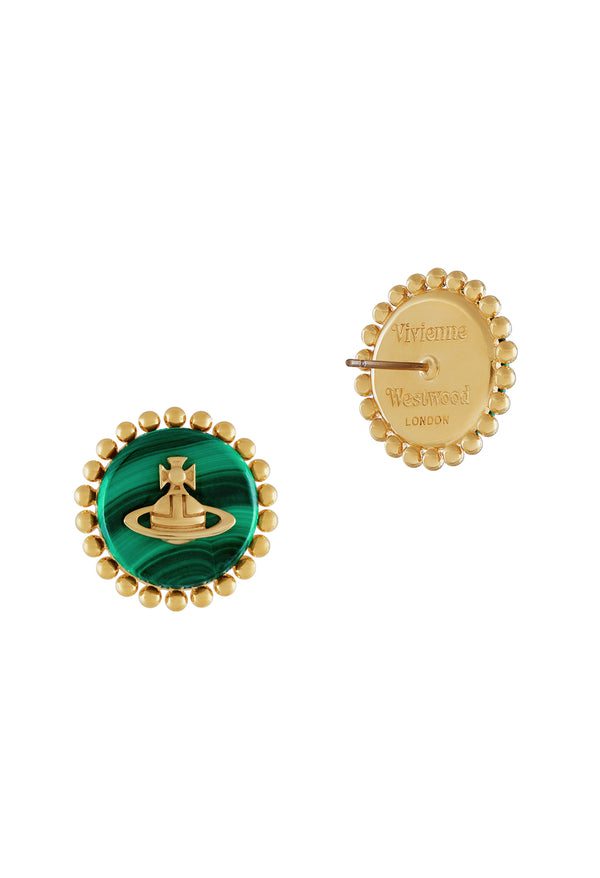 Vivienne Westwood Neyla Malachite Earrings Gold Plated
