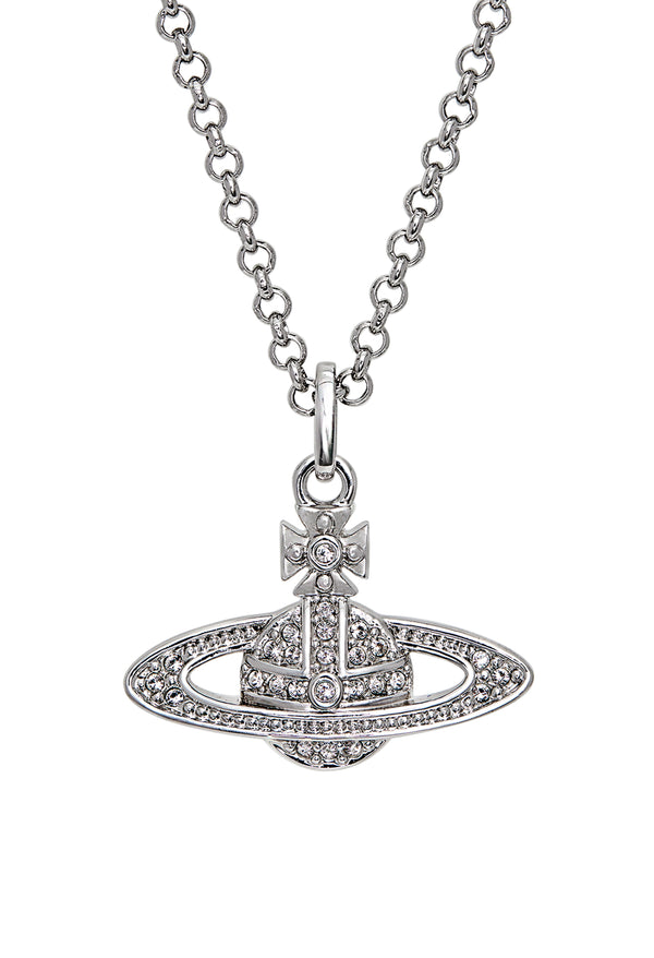 Vivienne Westwood Crystal Mini Bas Relief Pendant Platinum Plated