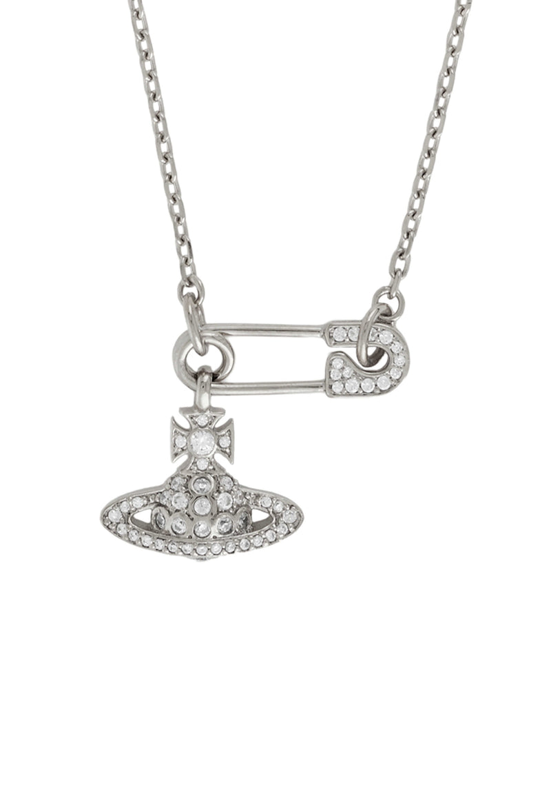 The Vivienne Westwood Lucrece Pendant, a platinum-plated silver necklace from Vivienne Westwood, available at OD’s Jewellers in St Helens.