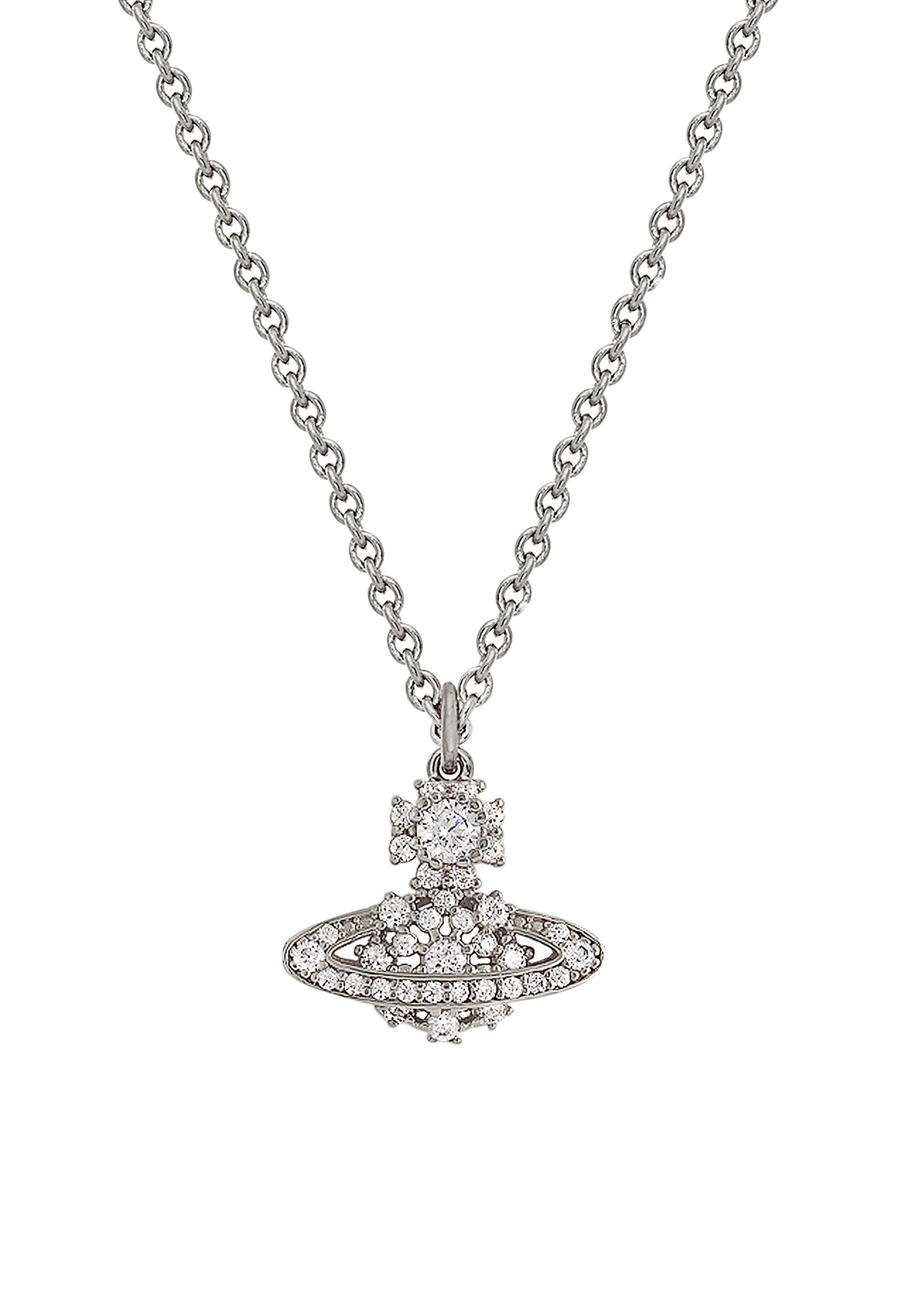 Vivienne Westwood Narcissa Sterling Silver CZ Necklace 6302038B-01P102