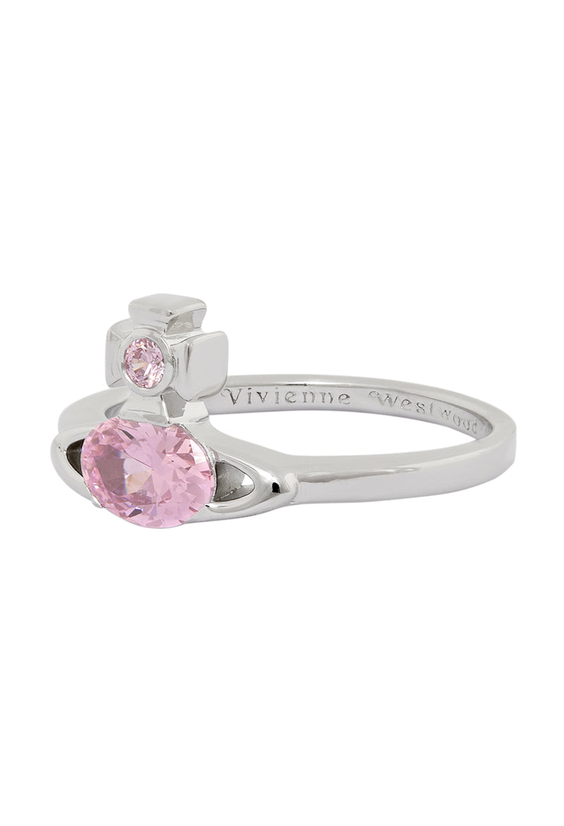 Vivienne Westwood Allie Pink Cubic Zirconia Ring Sterling Silver