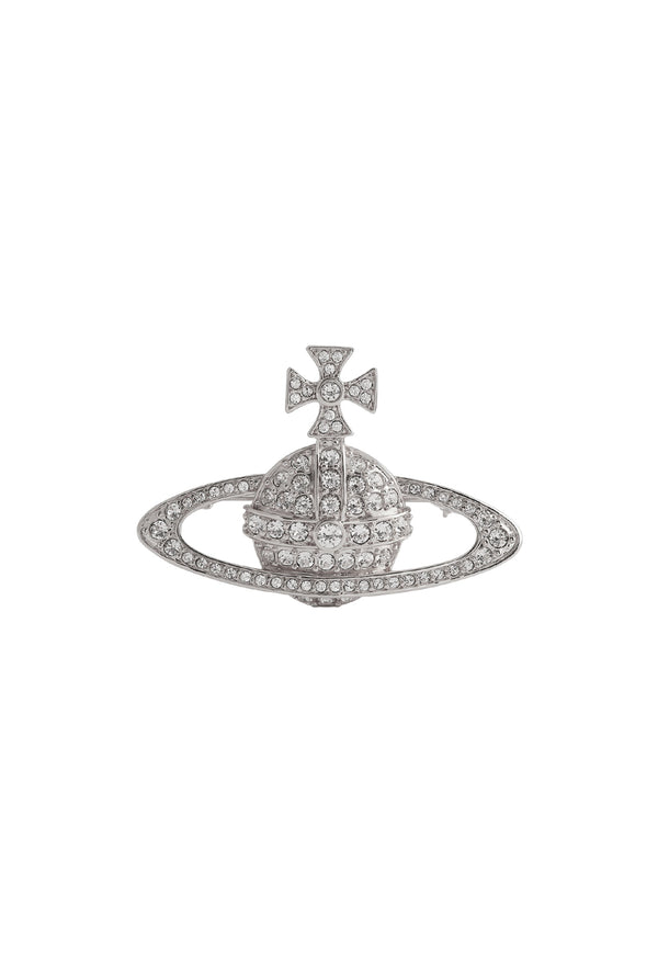 Vivienne Westwood Bas Relief Brooch, platinum plated jewelry from Vivienne Westwood, available at OD’s Jewellers in St Helens.