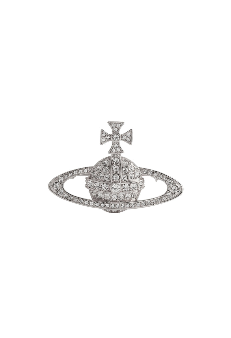 Vivienne Westwood Bas Relief Brooch, platinum plated jewelry from Vivienne Westwood, available at OD’s Jewellers in St Helens.