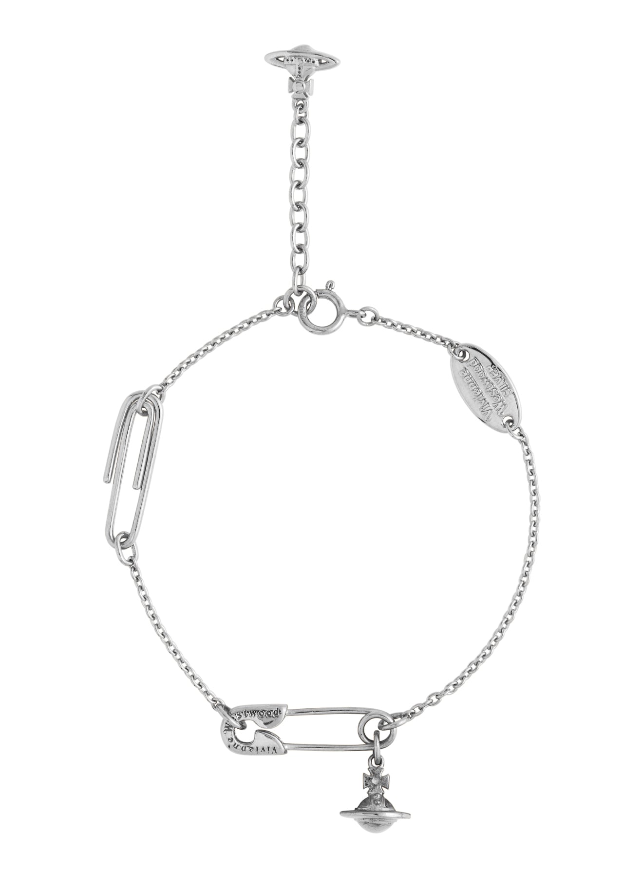 Vivienne Westwood Sterling Silver Safety Pin Bracelet 6102023T-01P019-001