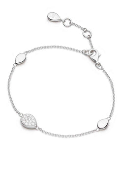 Kit Heath Coast Pebble Glisten Pave CZ Station Bracelet in Silver