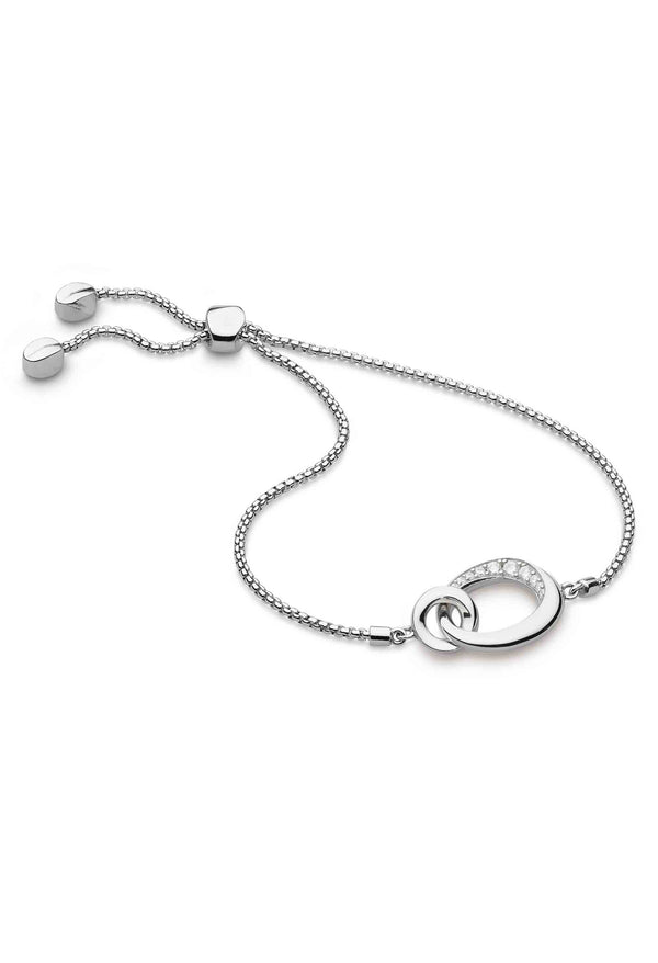 Kit Heath Bevel Cirque Link Pave CZ Toggle Bracelet in Silver
