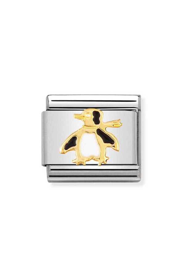 Nomination Composable Classic Link Water Animals Penguin in 18k gold