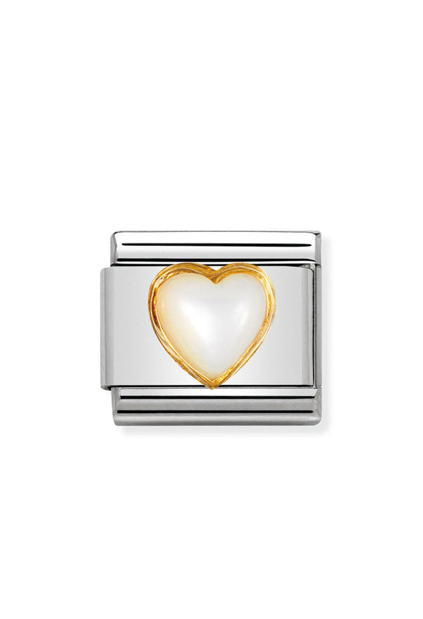 Nomination Composable Link Heart White Mother Of Pearl 18K Gold